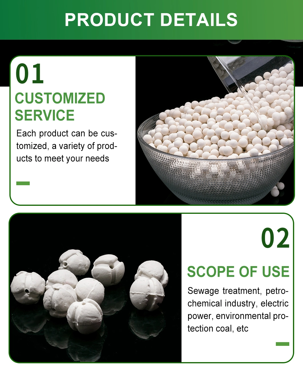 6mm 13mm 50mm High Density Catalyst Support Media Inert Alumina Ceramic Ball